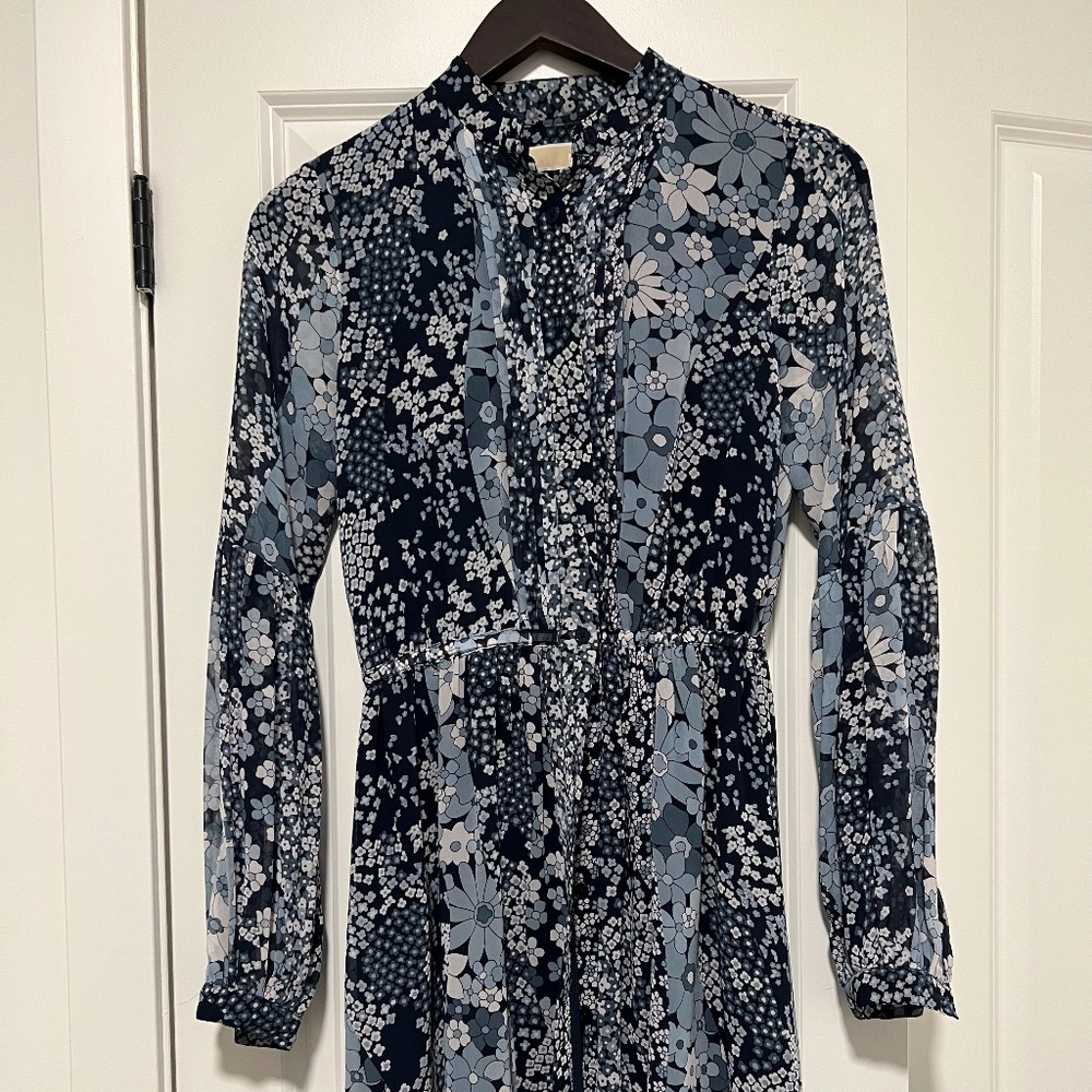 Michael Kors Navy Floral Dress, size XS